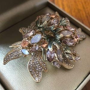 Anne Klein Rose Gold Tone Jewel Brooch Pin